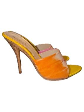 ALDO Sexy Pink and Orange Tie Dye Open Toe Stiletto Sandals, Size 7
